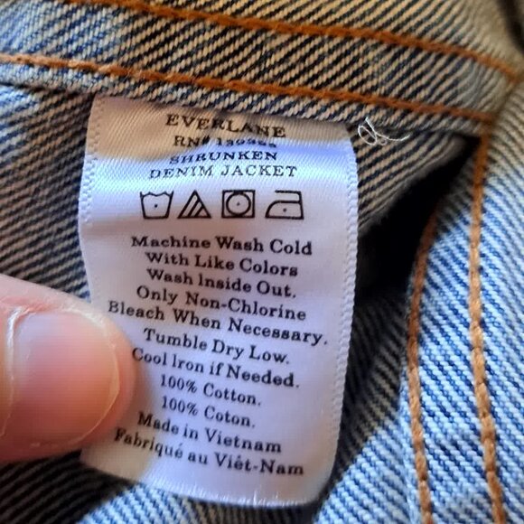 XL EVERLANE SHRUNKEN DENIM JACKET, COPPED DENIM JACKET - Picture 4 of 7
